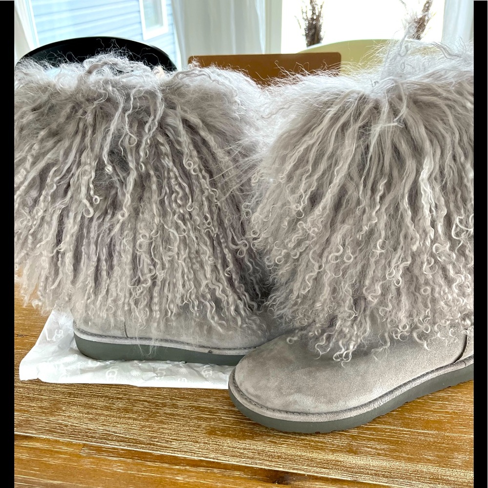 Ugg Grey fluff boot